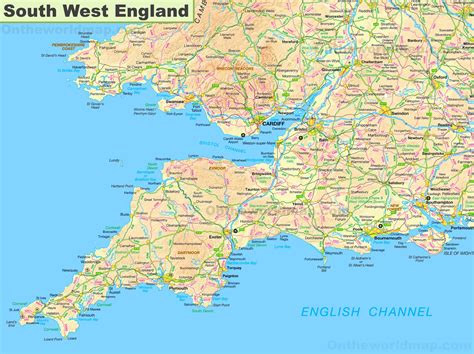 map of south west england uk